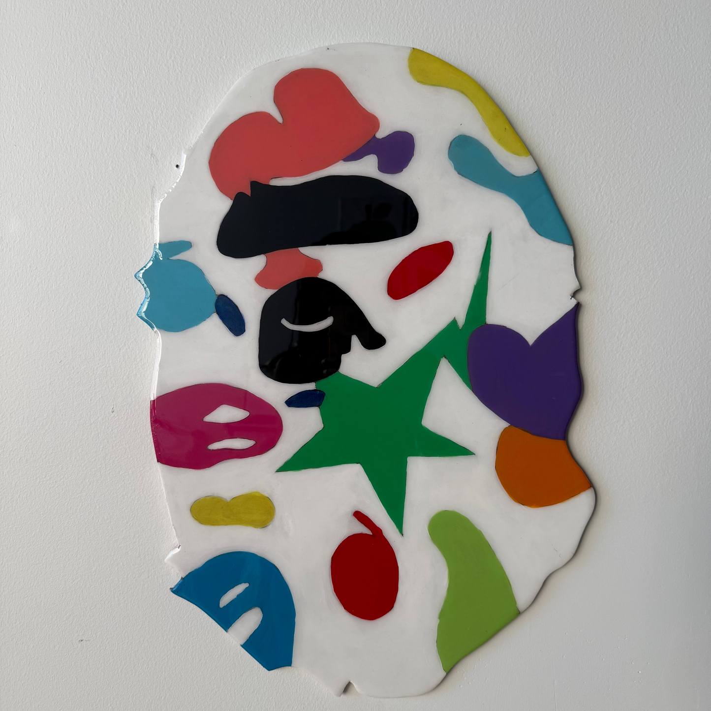 Colorful BAPE Head Wall Art